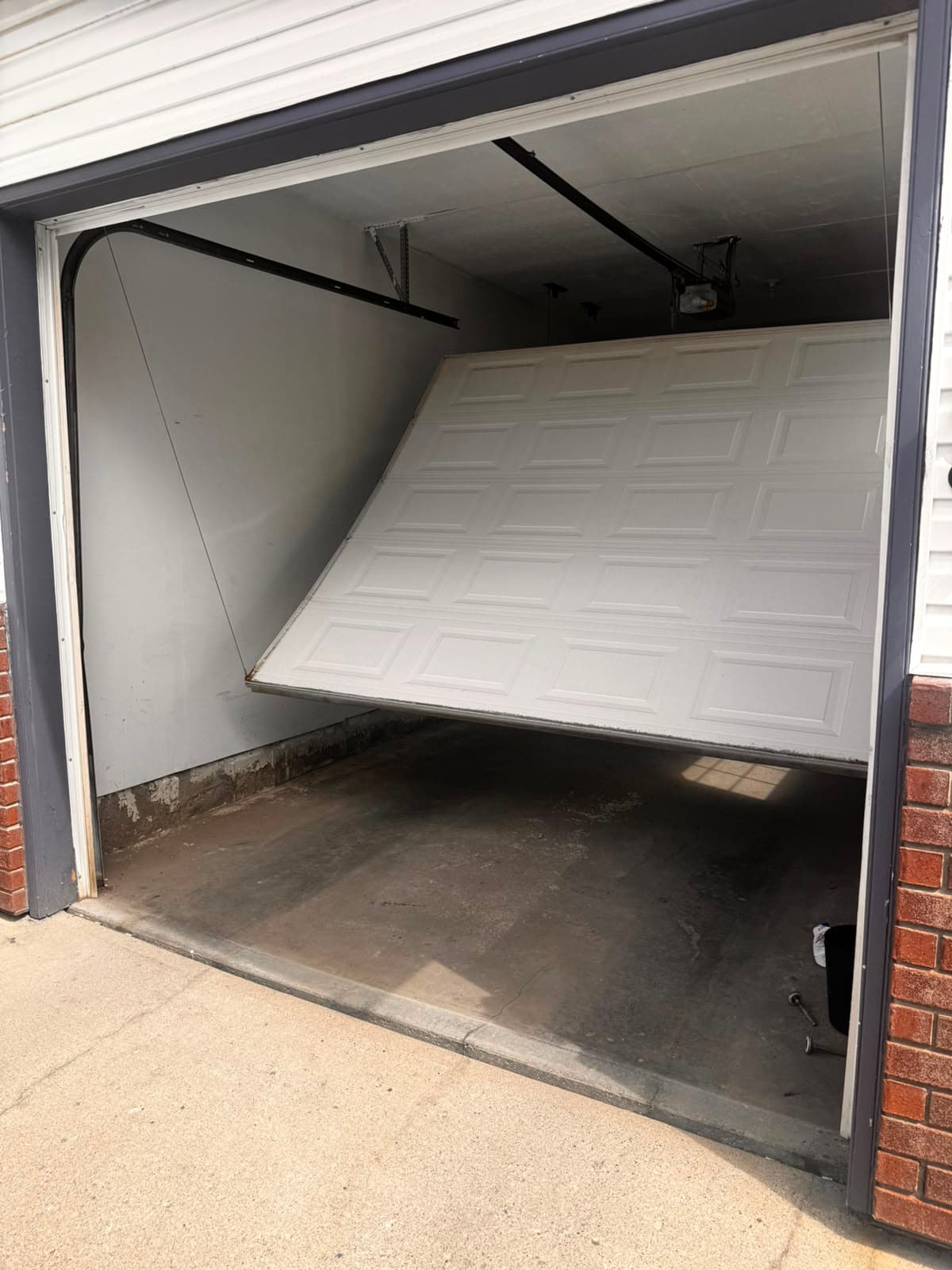 Garage door cable repair detail