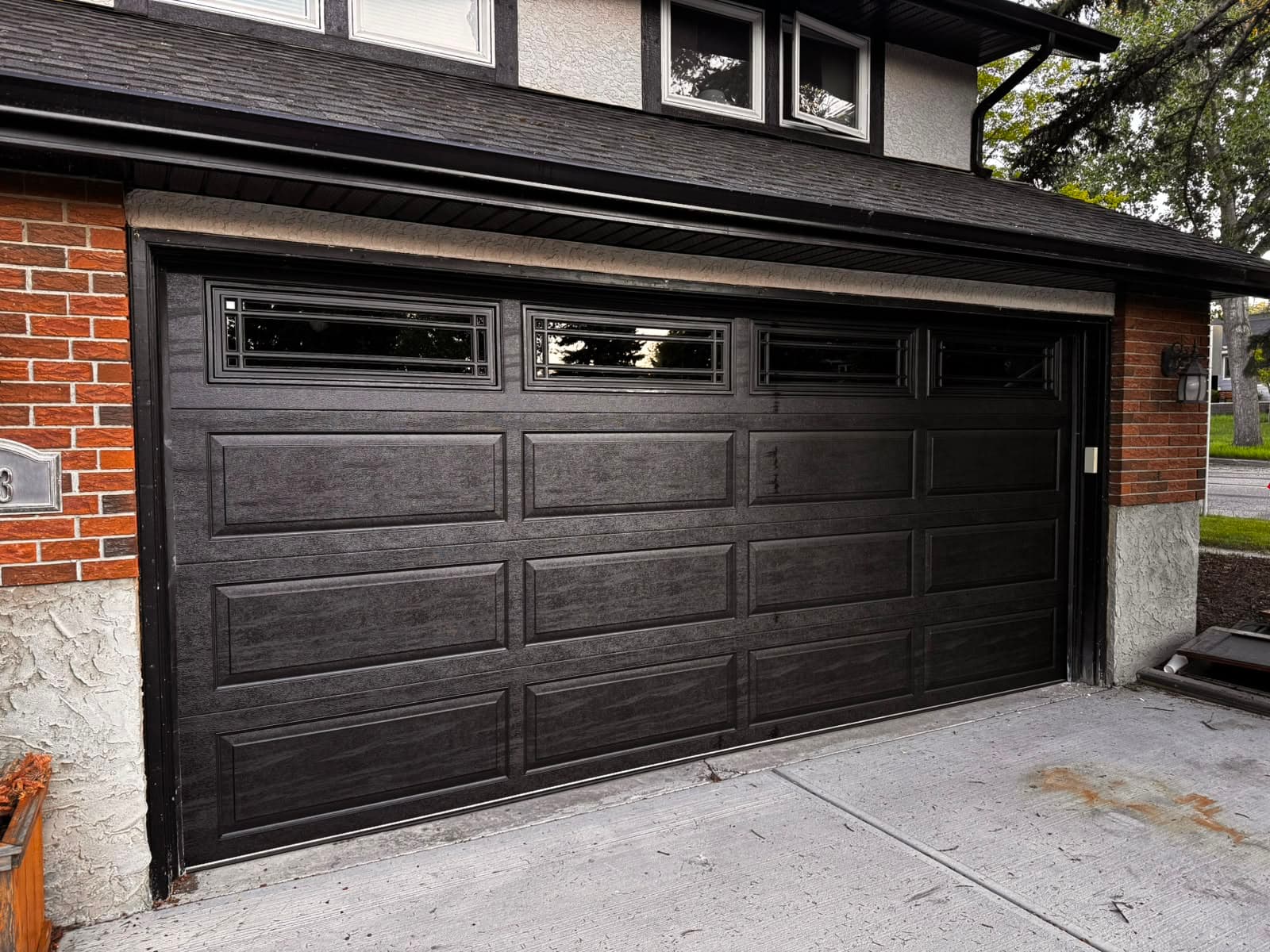 New garage door installation on a Calgary home