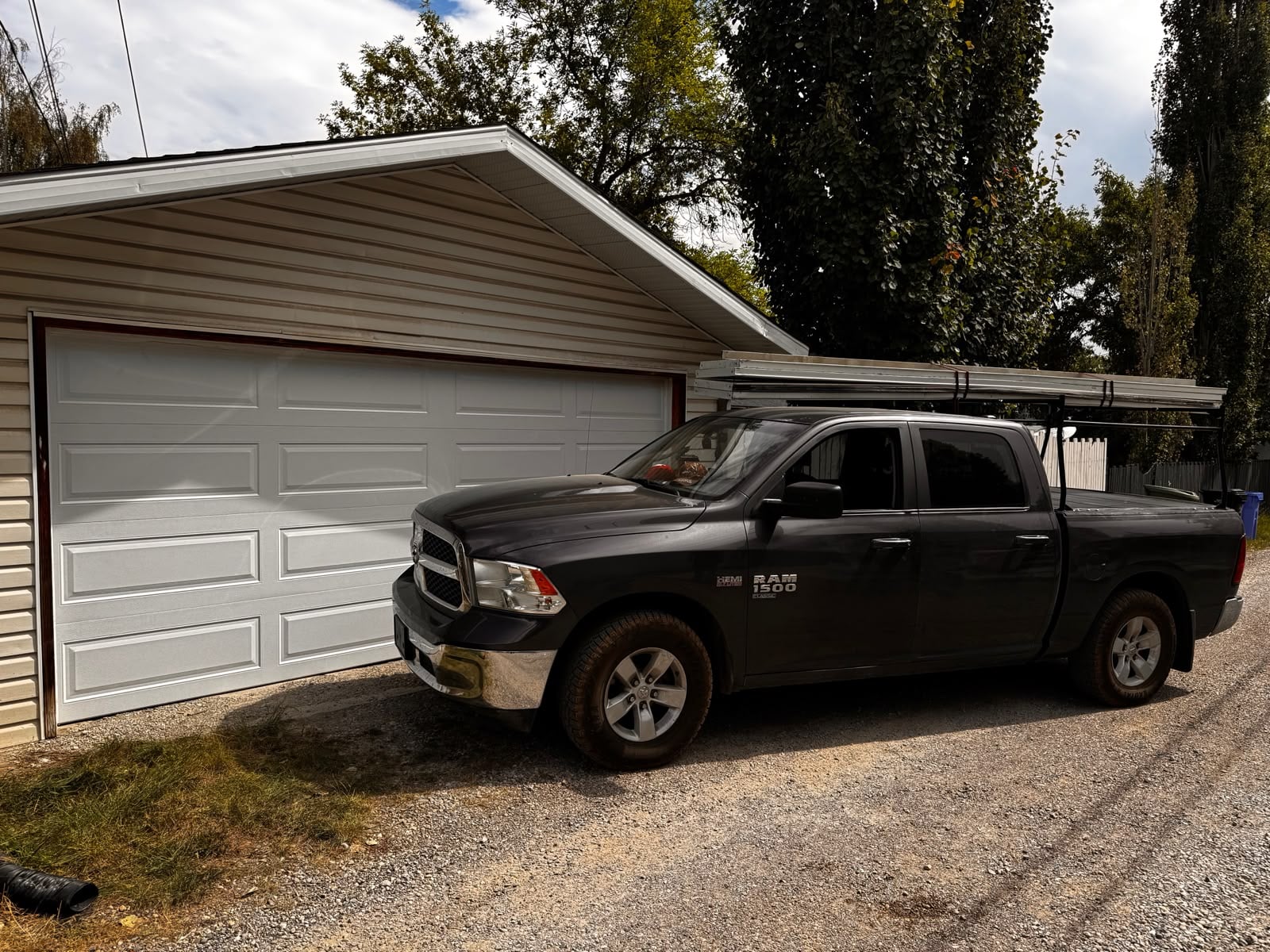 New garage door installation on a Calgary home